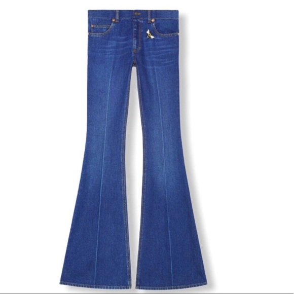 Gucci Embroidered Butterfly Jeans - Picture 2 of 7